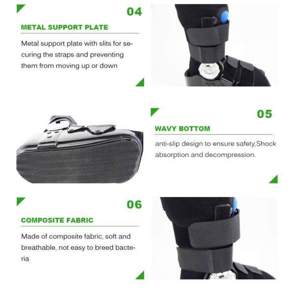 Orthopedic walker boots S M L size black color medical boots