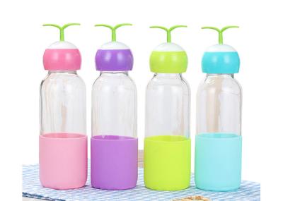 garrafas 300ml bebendo de vidro com característica amigável de Eco da tampa do silicone