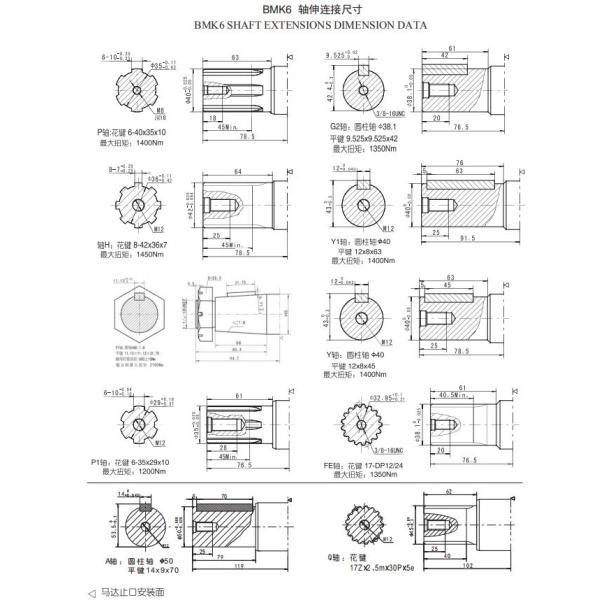 Char Lynn 6000 Geroler Hydraulic Motor / Low Speed High Torque Hydraulic Motor BMK6