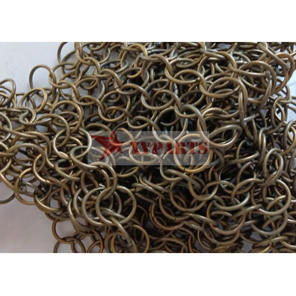 2.0x20mm Antique Bronze Welded Metal Ring Mesh Curtain For Architectural Designs