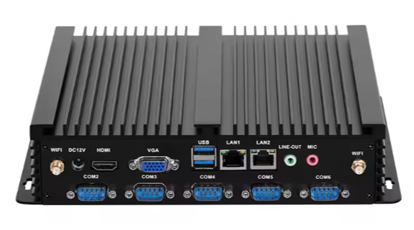 Win10 IoT Industrial Mini PC with 6 LAN 8GB RAM 32GB CPU J1900 4GB VGA Display Fanless Design for Linux RS232/422/485 GPIO WiFi