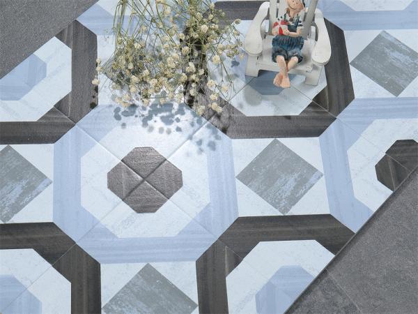 Não desvanecer 200x200mm parede cerâmica azulejos rústicos e azulejos de piso azul para sala de estar e cozinha