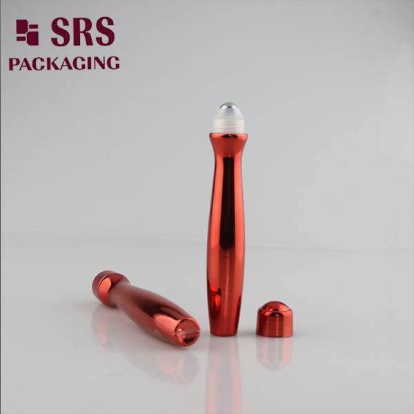 SRS packaging plastic eye serum 15ml red color PETG roll on bottle