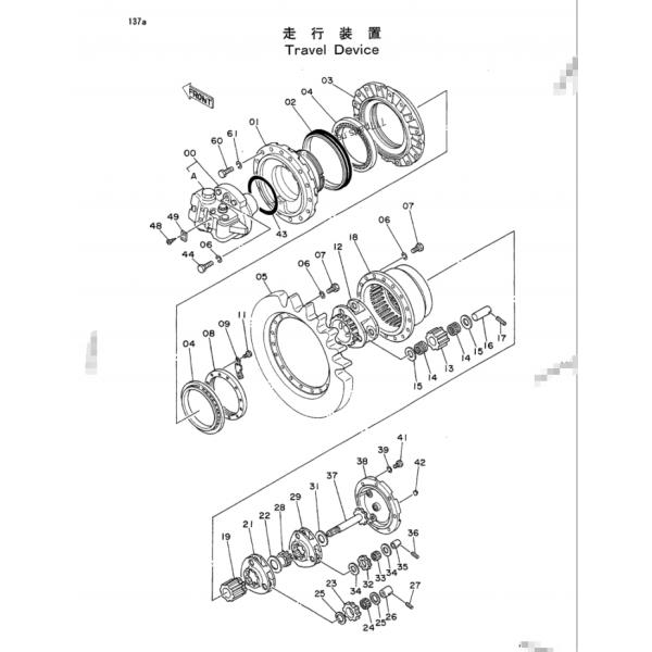 Несущая редуктора перемещения экскаватора несущей НО.3 62Т перемещения ЭС100-1 1009808 62Т планетарная