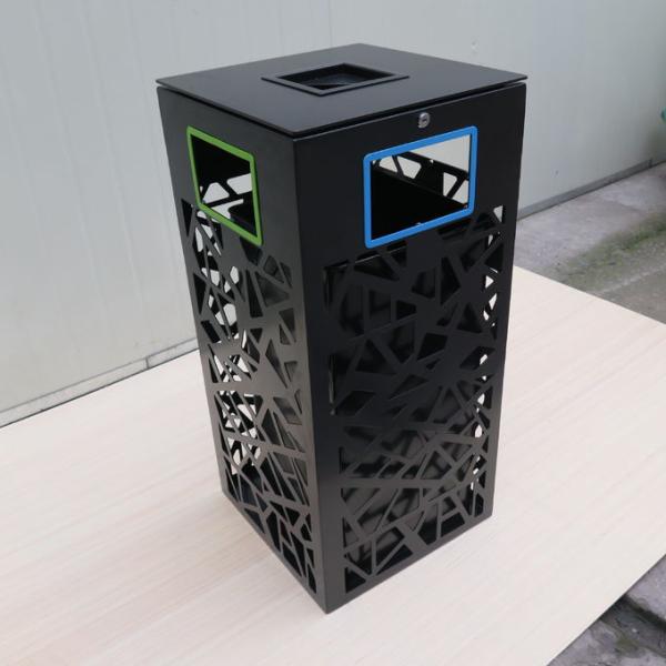 Carved Pattern Sunproof Dia 400mm Steel Outdoor Garbage Cans