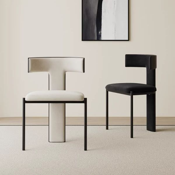 Italian Dining Chairs High-end Design Light Luxury Minimalist Coffee Shop Solid Wood Dining Table Chairs