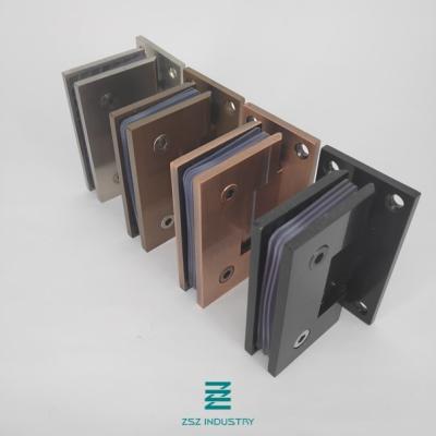 Stainless Steel 304 Powder Coating, Chroming Surface Treatment Glass Door Hinges Slanted 90 Degree to Wall W55mm x H90mm
