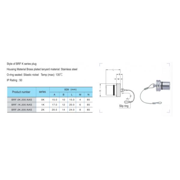 Tampão de poeira impermeável do conector elétrico do conjunto do cabo distribuidor de corrente de IP50 BRF