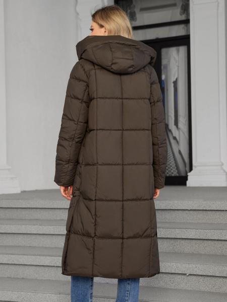 Brown Womens Down Winter Coats Cotton Duvet Ladies Puffer Coat