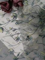 Small Scale Flower Lace  Tulle Colored Embroidery Fabric Lady Dress Textile
