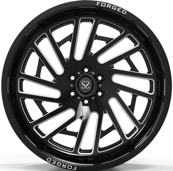Off Road Rims 24x12 and 24x14 Gloss Black Deep Lip Customized 4x4 Wheels Rim