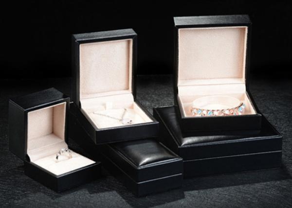 Portable Leather Travel Jewelry Case , Brown PU Leather Square Earring Jewelry Box