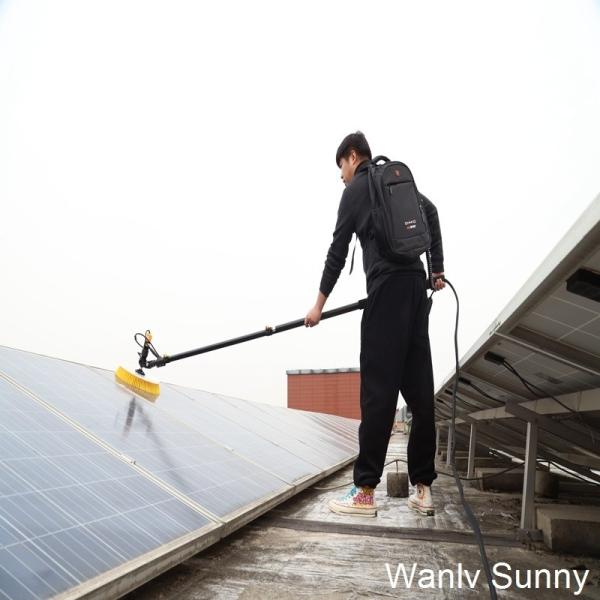 Water Fed Telescopic Pole Solar Panel Cleaning Brush for Artificial Control Equipment