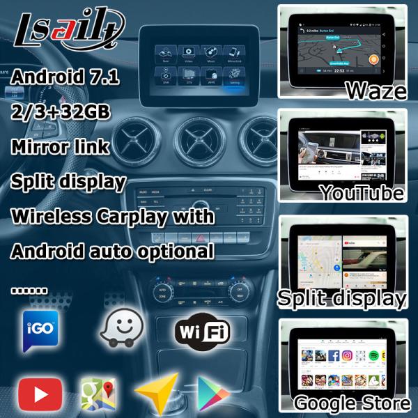 Интерфейс коробки навигации GPS андроида для CLA NTG5.0 benz Мерседес со связью зеркала WiFi вида сзади carplay