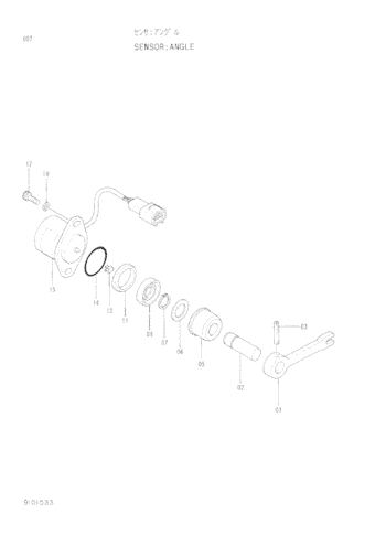 Angle Sensor Excavator Spare Parts 4444902 9102385 For Hitachi EX100-2 EX200-3 EX220-3 EX400-3