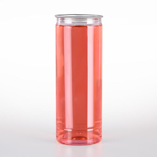 500ml 700ml PET Plastic Beverage Bottles With Pull Ring Seal Shrink Film Label