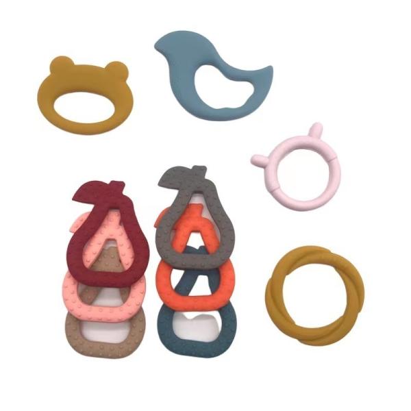 Customized Colors Silicone Pear Shape Chew Pacifier Teething Baby Newborn Teethers 85 X 61mm