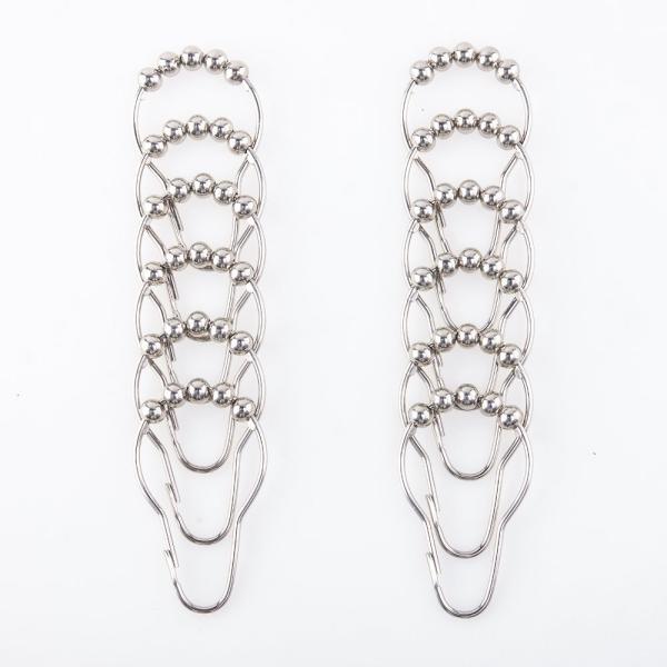 12 Sets Shower Curtain Rings Stainless Steel Rustproof Metal Hooks For Bathroom