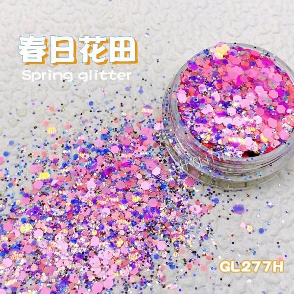 Spring Rainbow Christmas Glitter Mix Powder Hexagonal Body Holiday Decoration