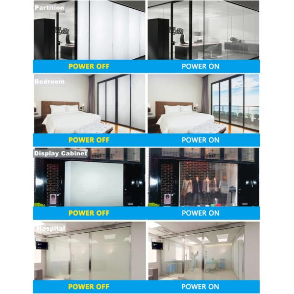 Multi Scene Low E Smart Privacy Glass Remote Control Home Office Intelligent Dimming Glass PDLC Smart Film Electric Smart Glass