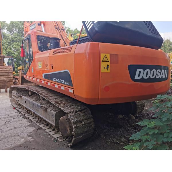 Excavatrice d'occasion Doosan DX420 avec peu d'heures de travail et cylindre hydraulique d'origine