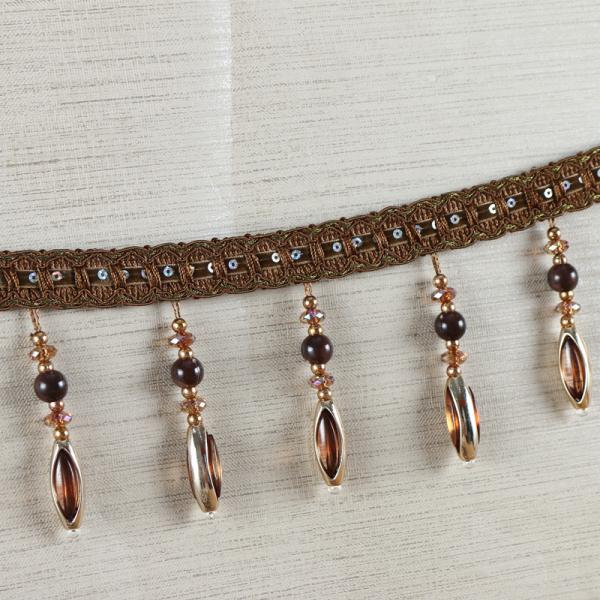 Handmade fashionable chain beads lace tassels fringes for curtain/sofa/pillow decoration
