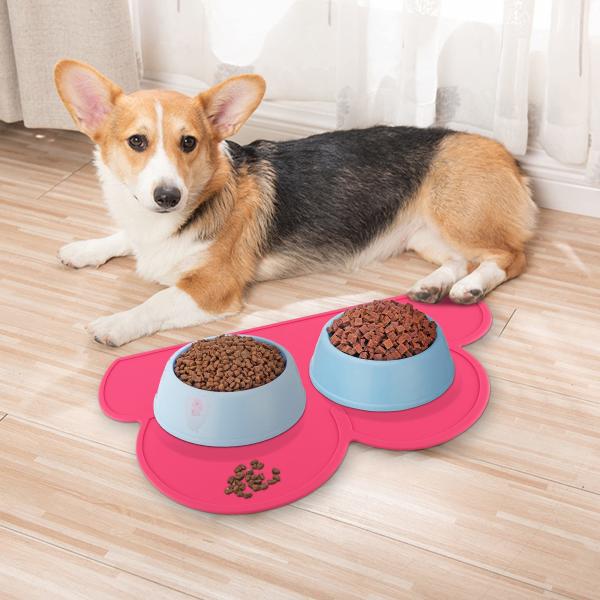 Силиконовый коврик для кормления домашних животных Коврик для кошек для собак с поднятым краем Противоскользящий водонепроницаемый коврик для домашних животных Коврик для кормления домашних животных