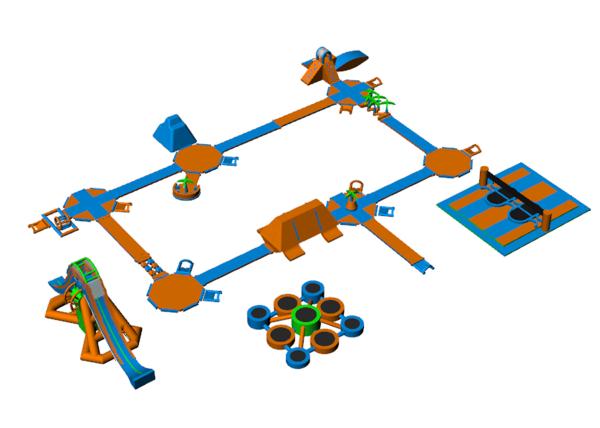 Giant Inflatable Aqua Park OEM Service Available 98*51m Wear Resistant