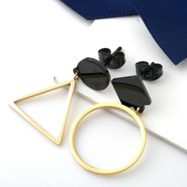 Fashion Lady Stainless Steel Geometry Ear Stud Earring , Gold Asymmetric earrings, Geometric earrings with Rose Gold