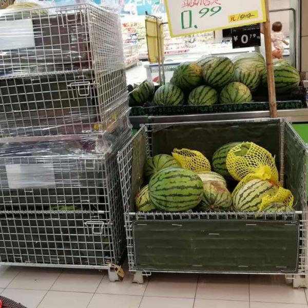 Heavy Duty Industrial Metal Stackable Wire Mesh Pallet Cage Foldable Steel Mesh Box Pallet for warehouse
