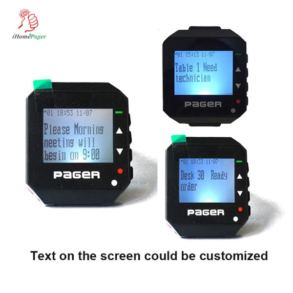 Новые модные продукты настраивают буквенно-цифровую беспроводной системы звонков умные часы пейджер используется для гостиницы или фабрики