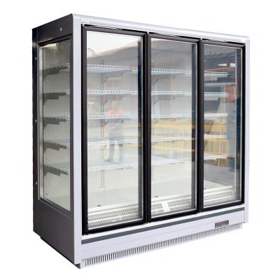 O auto congelador de degelo da exposição de Multideck com triplicar-se vitrificou a porta do vidro da Anti-névoa