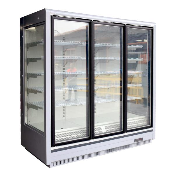 Anúncio publicitário de vidro vitrificado triplicar-se do refrigerador da porta para o gelado e alimentos congelados