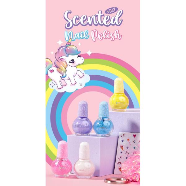 Effortlessly Apply Nontoxic Water Base Nail Polish Kit With Shimmering Glitter