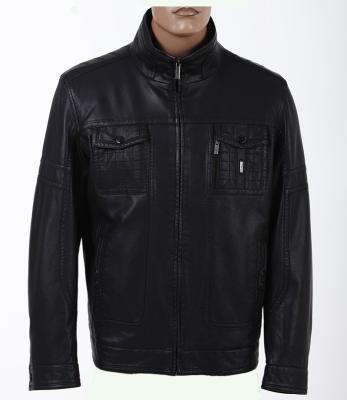 Negro y tamaño extra grande, chaqueta de cuero gruesa occidental para hombre cabida de moda del OEM