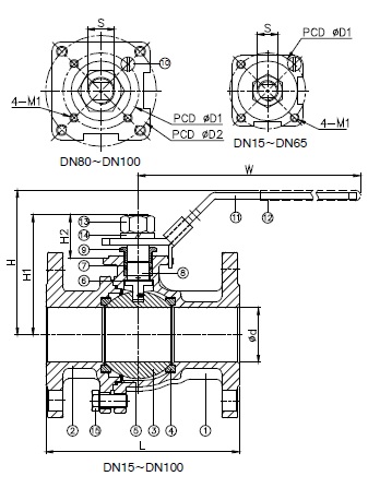 High Pressure 	Floating Type Ball Valve PN150 / 300 Pressure Steel Material