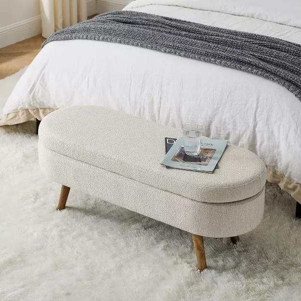 Practical Lounge Living Room Storage Ottoman Movable With Four Legs
