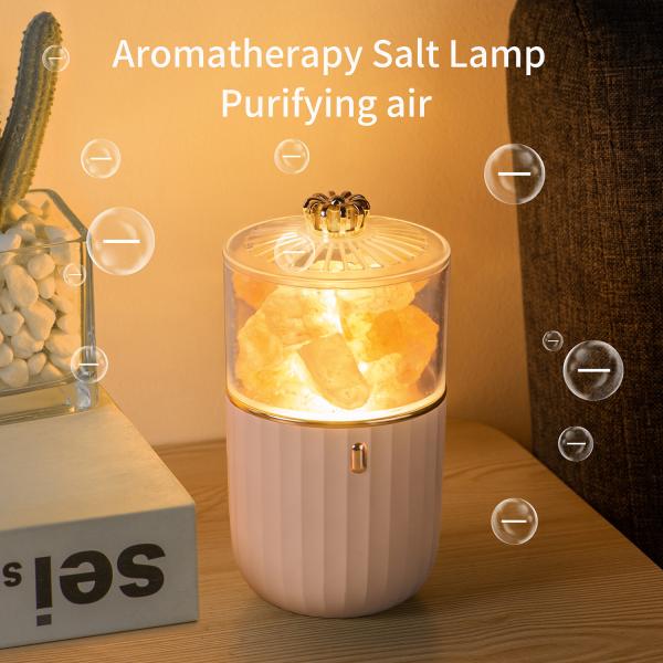 Newest Nature Crystal Salt Rock Aromatherapy Lamp  7 Color Atmosphere Night Light For Bedroom Office Car Air Purify