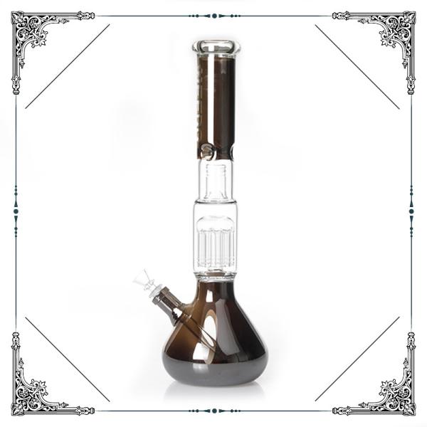 17 Inches Glass Beaker Water Pipe With Ten  Tree Arms Perc And Splash Guard Hookah Bongs