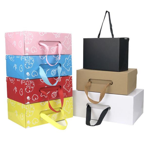 Custom Logo Foldable Shoe Storage Box Kraft Paperboard