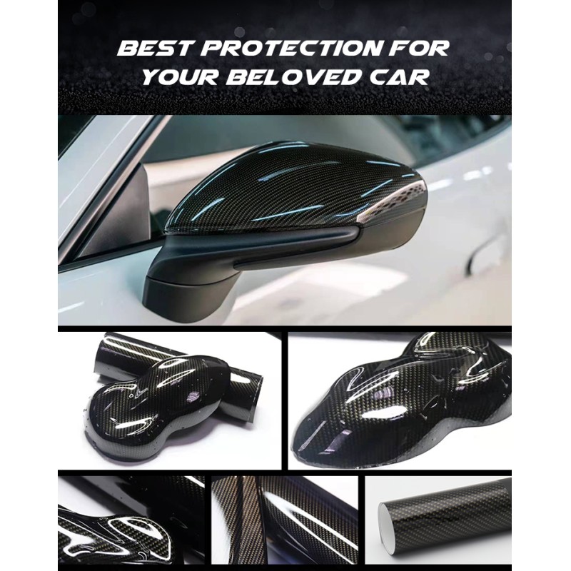 6D PPF Carbon Fiber Gold Surface Car Vinyl Wrapping Film 6.5mil