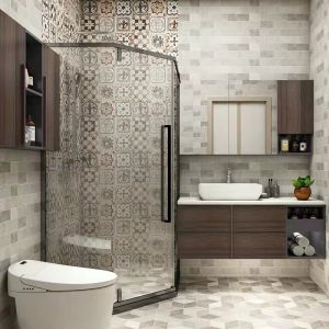 Блестящая мраморная столешничная зеркальная лампа с блестящим ванным помещением с лаковым покрытием