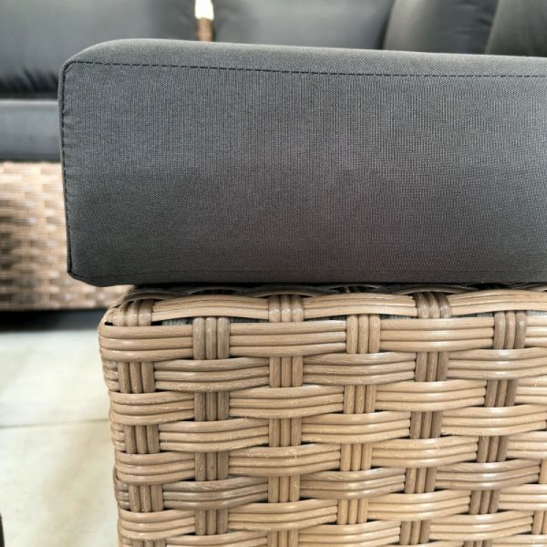 Factory Direct Wholesale PE Wicker Rattan Sofa Set, Outdoor Patio Garden Sectional Corner Couch with Coffee Table & Cushions