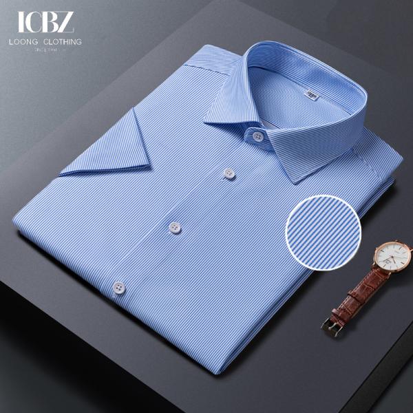 Customized Logo Printing Men's Business Cotton Shirts Formal Office Dress Plaid Shirt