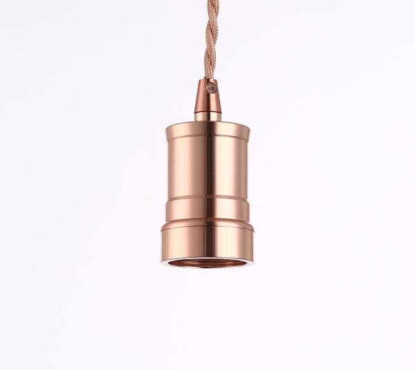 Bronze Golden Retro Pendant Light Socket E26 / E27 Aluminum Pendant Bulb Holder