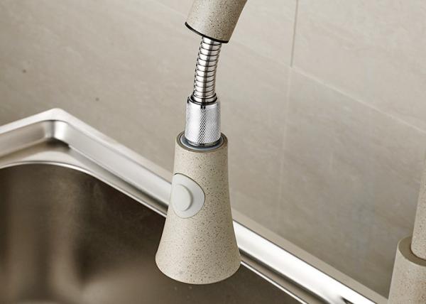 Pull Down Sprayer Cream Colored Kitchen Faucet ROVATE Single Handle