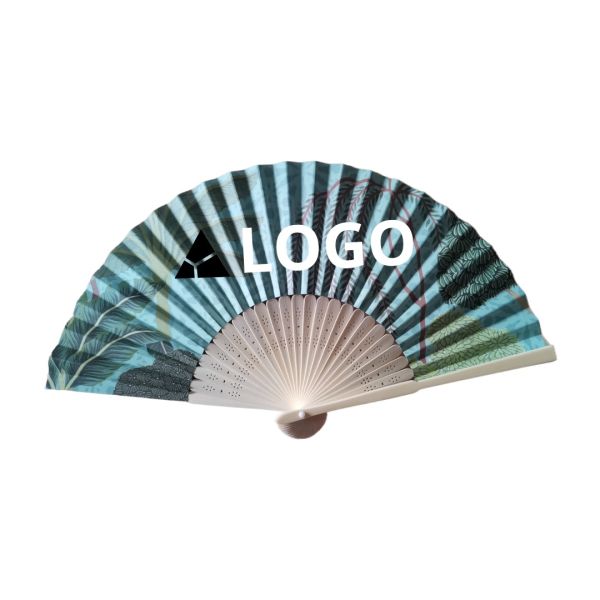 Promotional Fan Spanish Handle Plastic Wedding Favor Gifts PE Love Folk Art Mini Fan Box Plastic Customized Logo Color Box 23cm
