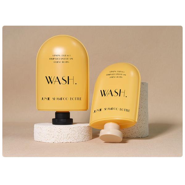 Botella de champú especial de plástico HDPE de 350 ml y 250 ml personalizada, botella con bomba para gel de ducha ecológica