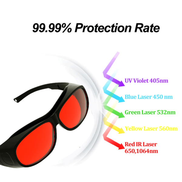 Professional OD6 200nm-2000nm Wavelength Red Light Therapy Glasses UV Protection Fiber Lasers Hair Removal Laser Glasses Goggles
