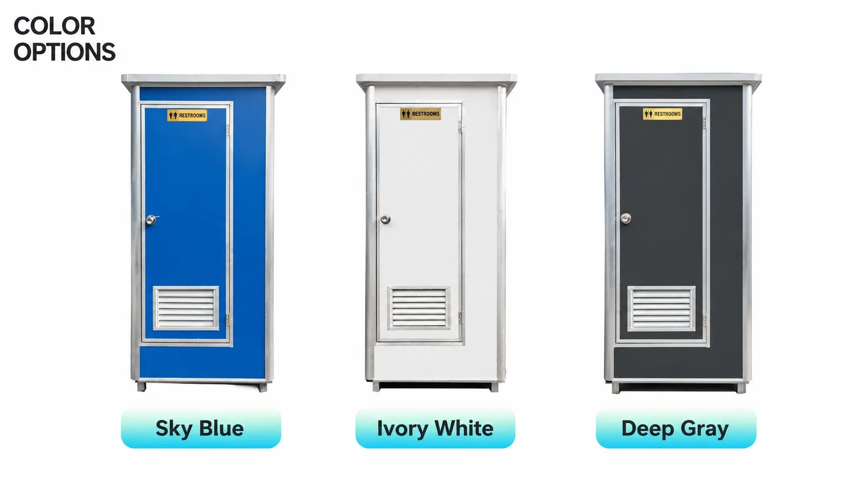 Compact portable toilet cabin designed to deliver and comfortable restroom access for construction projects outdoor exhibitions and public events